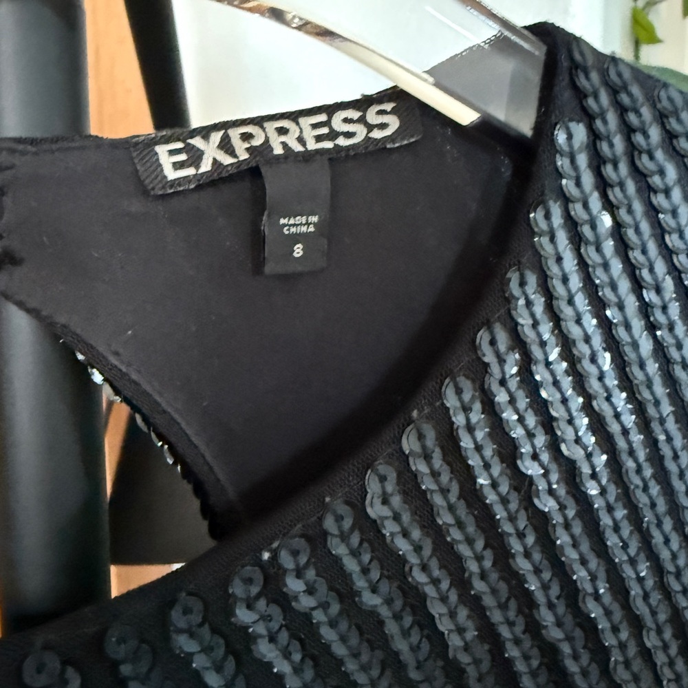 Express Blue Long Sleeve Bodycon Dress - Picture 5 of 12